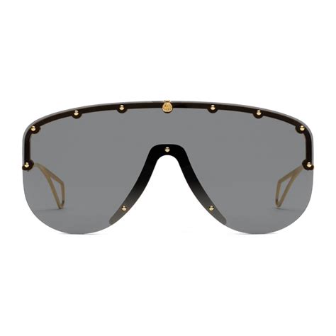 gucci mundmaske kaufen|Mask sunglasses in gold.